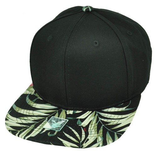 Black leaf print palm trees - black,