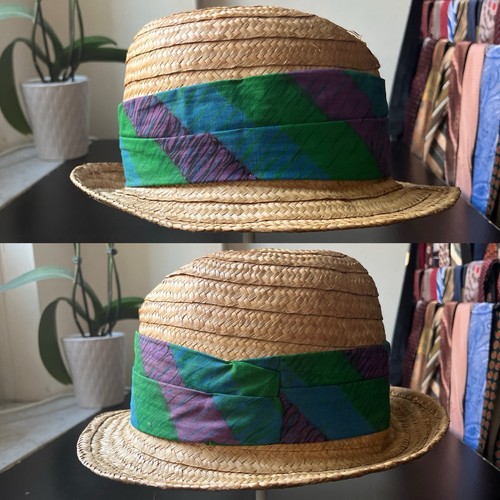 Coconut straw hat guc - coconut, vtg